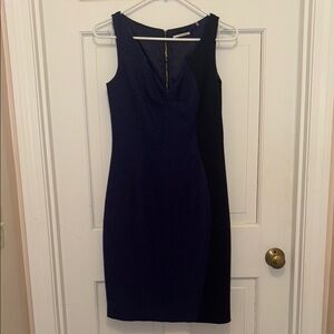 Elegant Two Tone Navy Dress